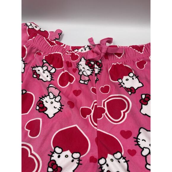 Hello Kitty Fleece Valentines Lounge PJs Sleep Pants Ladies Medium - Picture 3 of 4